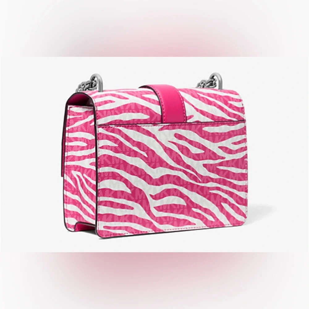 🩷MICHAEL MICHAEL KORS🩷Greenwich Dragonfruit Animal Print Sm Flap Crossbody/NWT